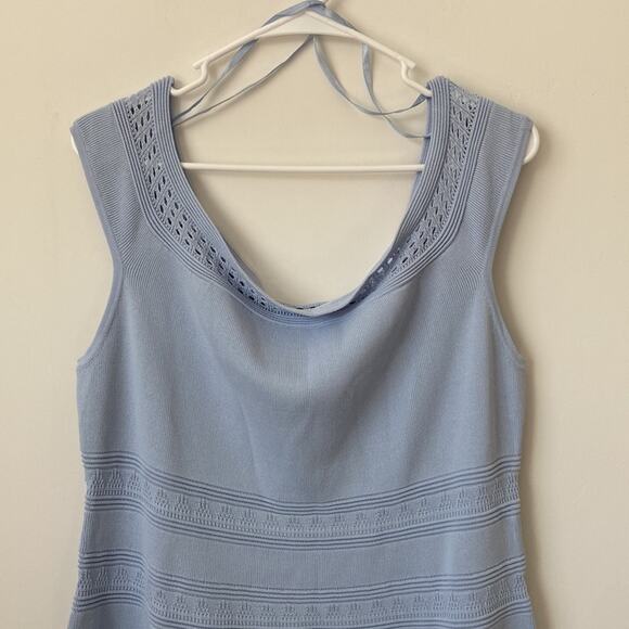 Eliza J Off the Shoulder Cap Sleeve Light Blue Mini Dress Size: XL - Picture 3 of 10